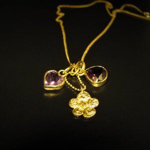 Necklace for women. Garnet and Amethyst stones.